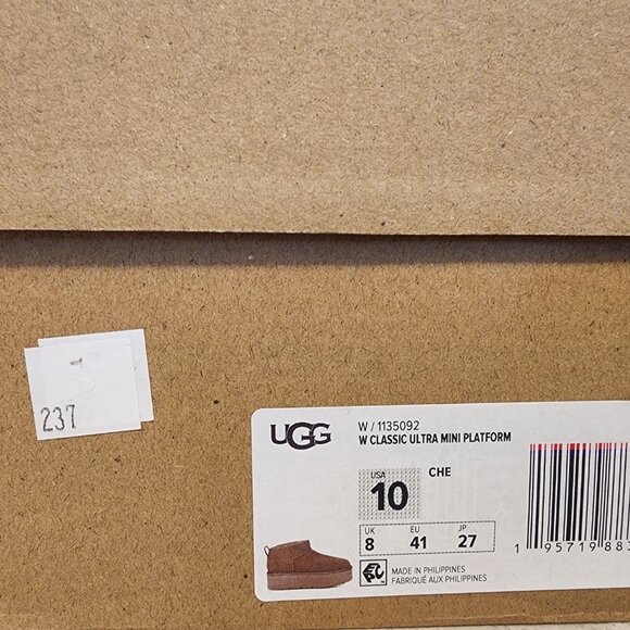 UGG Womens Classic Ultra Mini Pla Chestnut 10M - A034 - Picture 11 of 11